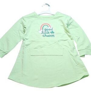 Cat & Jack Good Luck‎ Charm Top, Green, Girls Size 4T